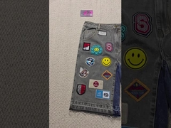 Вышитые нашивки на заказ с логотипом, мешковатые джинсовые шорты, уличная одежда, высокое качество, необработанный край, винтажные джинсовые шорты