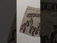 Индивидуальные новые короткие брюки 2025 года Джинсовые шорты Уличный стиль Высокая талия Винтажная каменная стирка Стразы Мешковатые Оверсайз