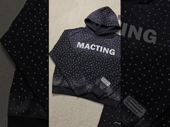 Худи на молнии с вышивкой, аппликацией, стразами, эффектом потертости, кислотной стиркой, винтажным эффектом, флисом и уличным стилем