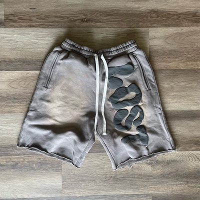 Купить Кислотная стирка Солнце выцветло Большие шорты Custom Logo Puff Print Мужские French Terry Joggers online manufacture