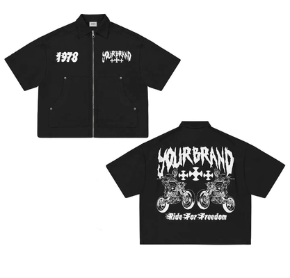 Купить Напечатать на экране логотип на заказ Zip Up T-shirt из 100% хлопчатника для уличной одежды online manufacture