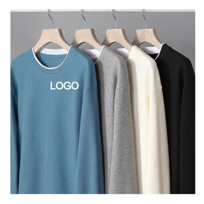 Купить 6xl 5xl 3xl трикотаж с шеей с экипажем сверхразмерный Casual Style Мужской вафли Трикотажная термальная шерсть футболка online manufacture