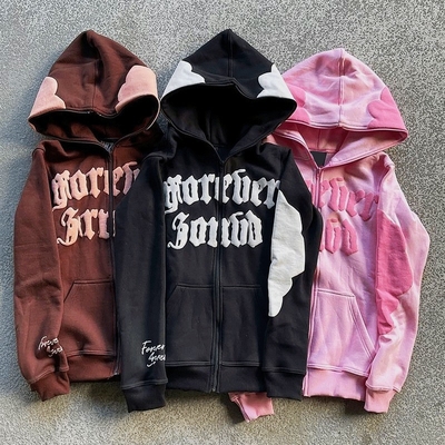 Купить Мужская капюшон полный лицо Zip Up капюшон пуф печать коричневый тяжеловесный французский Терри ткань online manufacture