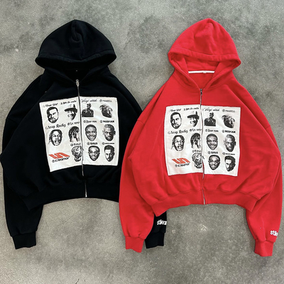 Купить Весна/Осень/Зима Заказ Zip Up Hoodie Тяжелый вес Нагруженный вышивка пластырь для мужчин online manufacture