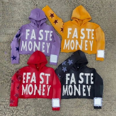 коричневый синий чёрный мужской трусики осенний сезон вышивка коробка Zip Up Hoodie